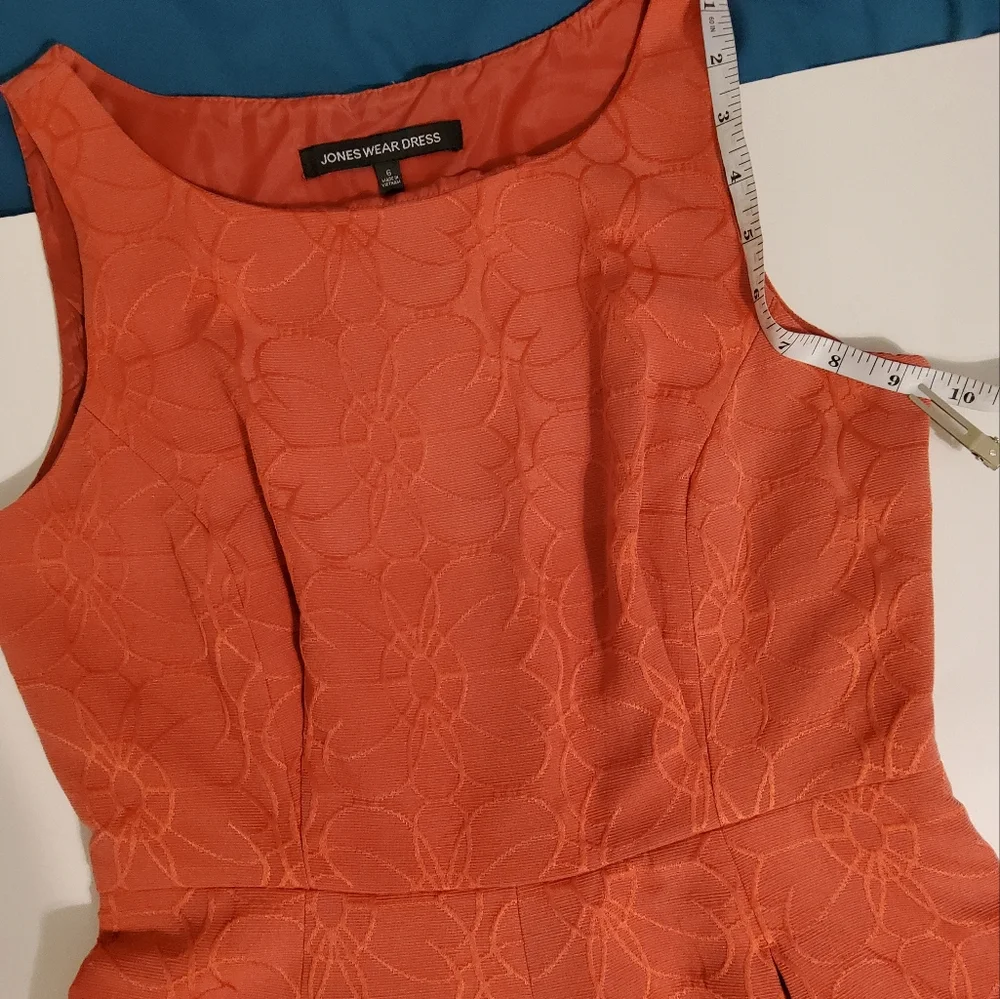 Jones Wear Dress Pink Floral Embroidered Sleeveless Fit & Flare Dress Size 6 - Picture 7 of 10